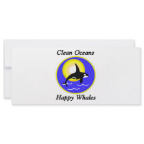 Orca Whale Clean Oceans Happy Whales rack cards by Paintedlynx Orca Whale Clean Oceans Happy Whales rack cards