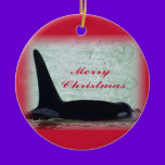 Orca Whale Merry Christmas Ornament ornaments