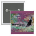 Orca Whale Orcinus Cloud Fantasy buttons
