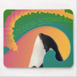 Orca Whale Rainbow Wave mousepads