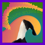 Orca Whale Rainbow Wave posters
