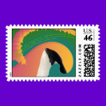 Orca Whale Rainbow Wave stamps