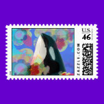 Orca Whale Spy Hop Fantasy Postage Stamp stamps