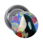 Orca Whale Spy Hop Multicolor Graphic-I SEE You Buttons