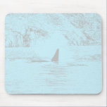 Orca Whale Swimming Drawing Turquoise Lavender mousepads