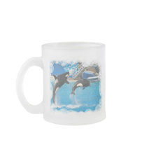 Orca Whales Glass Coffee Mug