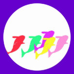 orca whales in multicolor stickers