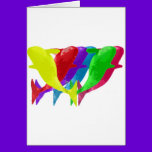 Orca Whales Jump In Six Multicolors cards