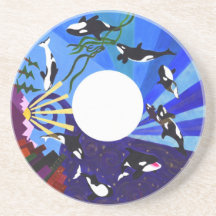 Orcas Ascending Beverage Coasters