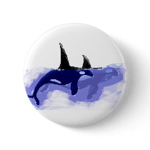 Orcas Killer Whales buttons by Paintedlynx Orcas Killer Whales buttons