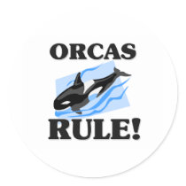 ORCAS Rule! stickers by AnimalShirts ORCAS Rule! stickers