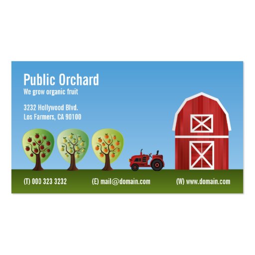Orchard Fruit Growers Business Card (front side)