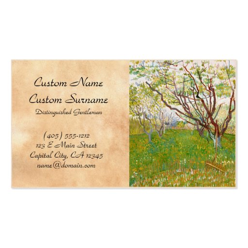 Orchard in Bloom Vincent van Gogh  fine art Business Cards (front side)