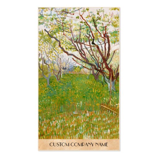 Orchard in Bloom Vincent van Gogh  fine art Business Cards (back side)