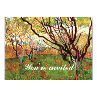 Orchard in Blossom Vincent van Gogh Personalized Invitations