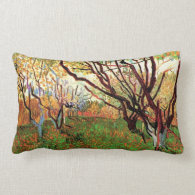 Orchard in Blossom Vincent van Gogh Throw Pillows