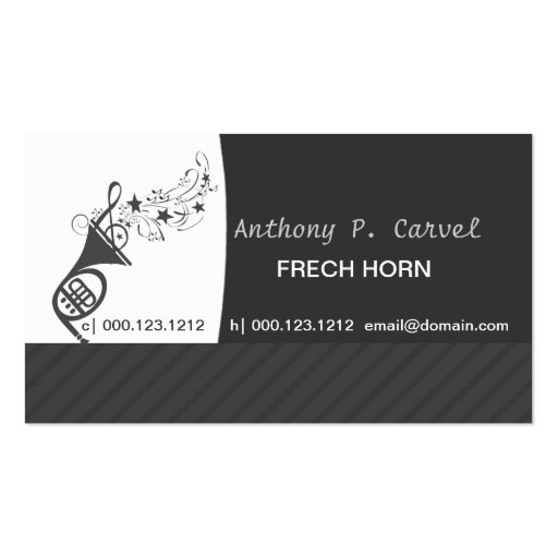Orchestra   French Horn Business Cards (front side)