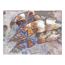 Orchid and feather collage - Print