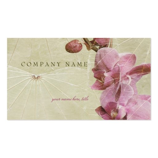 Orchid and Leaves Business Card (front side)