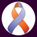 Orchid and Orange Awareness Ribbon Round Sticker
