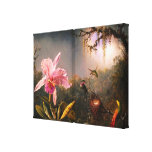 Orchid and Three Brazilian Hummingbirds Gallery Wrap Canvas