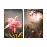 Orchid and Three Brazilian Hummingbirds Canvas Print
