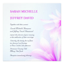 Orchid Blue Violet Floral Wedding Invitations