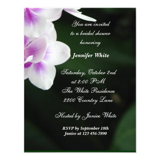 Orchid Bridal Shower Invitation