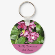 Orchid Bridesmaid Thanks Keychain keychain