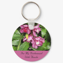 Orchid Bridesmaid Thanks Keychain