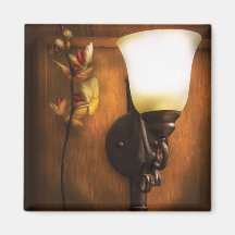 Orchid - By a Lamp Fridge Magnets