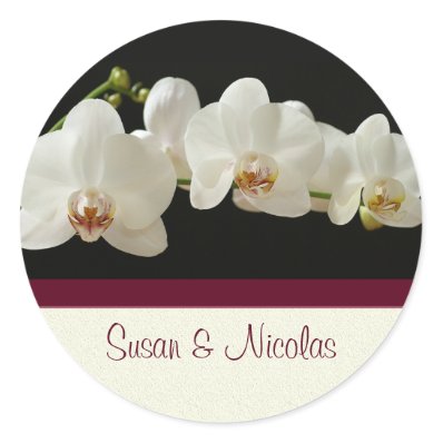 Orchid Envelope Seal - Personalized Round Sticker