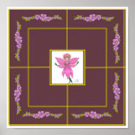 Orchid Fairy "9 Mens Morris Game Board Poster posters