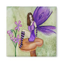 Orchid Fairy Square Magnet by Stuwahacreations Orchid Fairy Square Magnet