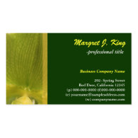 Orchid flower petal green business card. business card templates