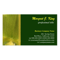 Orchid flower petal green business card. business cards