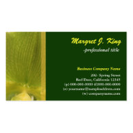 Orchid flower petal green business card. business card