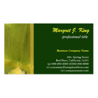 Orchid flower petal green business card. business card