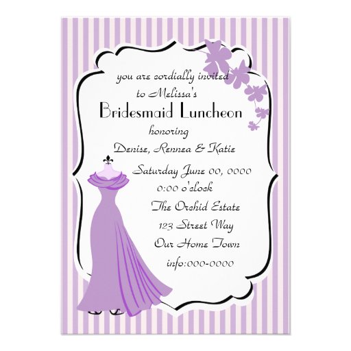 Orchid Gown Bridesmaid Card