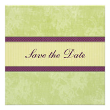 Orchid Green Waltz Save the Date Announcements