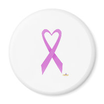 Orchid Heart Shaped Awareness Ribbon magnets by awareness Orchid Heart Shaped Awareness Ribbon magnets