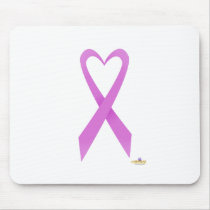 Orchid Heart Shaped Awareness Ribbon mousepads by awareness Orchid Heart Shaped Awareness Ribbon mousepads