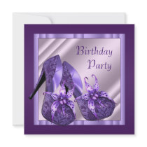 Orchid High Heel Shoes Womans Purple Birthday Part Personalized Announcement