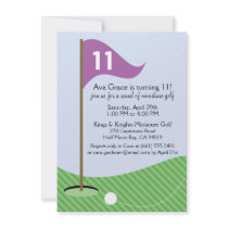 Orchid Let's Par-Tee Miniature Golf Birthday Party Personalized Invitation