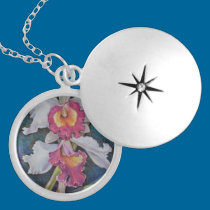 Orchid Locket necklaces
