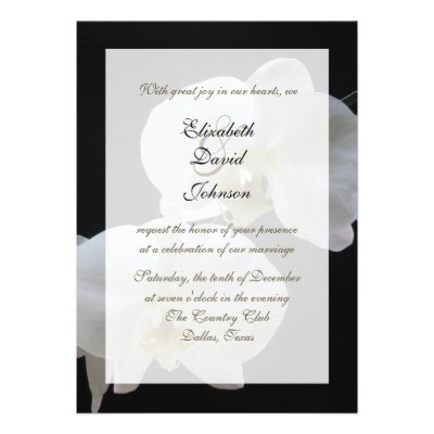 Orchid Marriage Reception Only Wedding Invitation