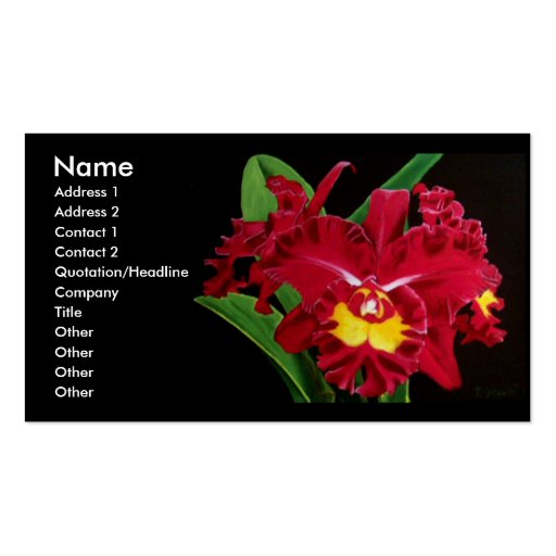 Orchid Oil on Canvas Business Cards