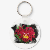 Orchid Oil on Canvas Key Chain 2 keychains