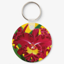 Orchid Oil on Canvas Key Chain keychains