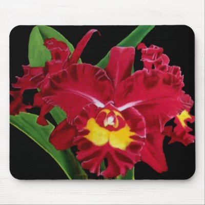 Orchid Oil on Canvas Mousepad 2 by MoonArtandDesigns